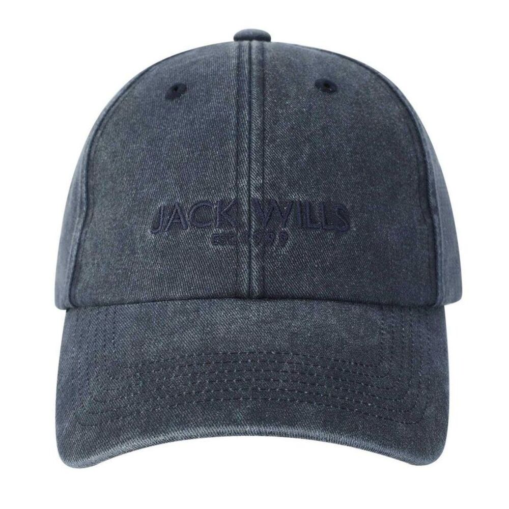 Jack Wills Mens Washed Cotton Baseball Cap / Black
